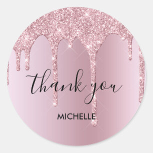 Adesivo Redondo golpe de ouro rosa