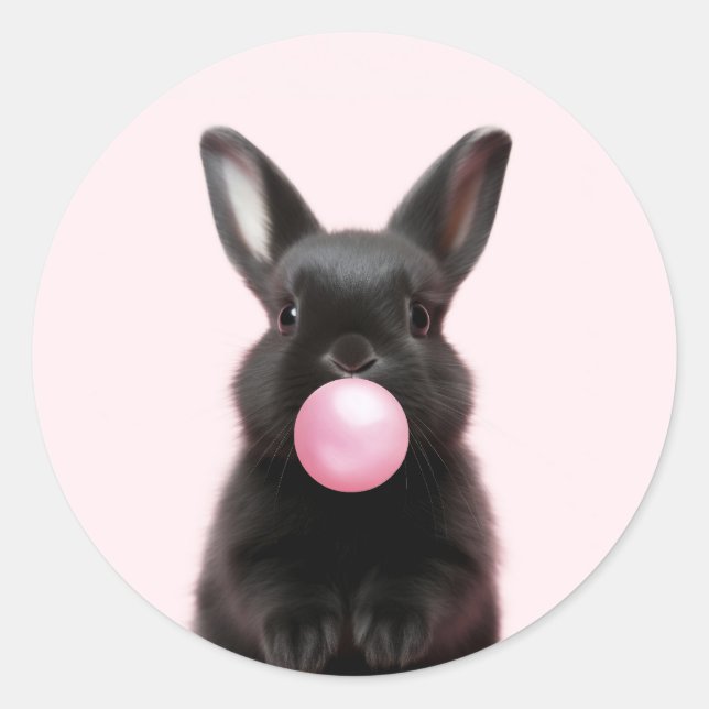 Adesivo Redondo Goma-Bolha Rosa Briscada Negra Bonita Brilhando (Frente)