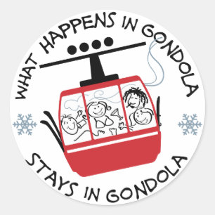 Adesivo Redondo Gondola Ride Sticker