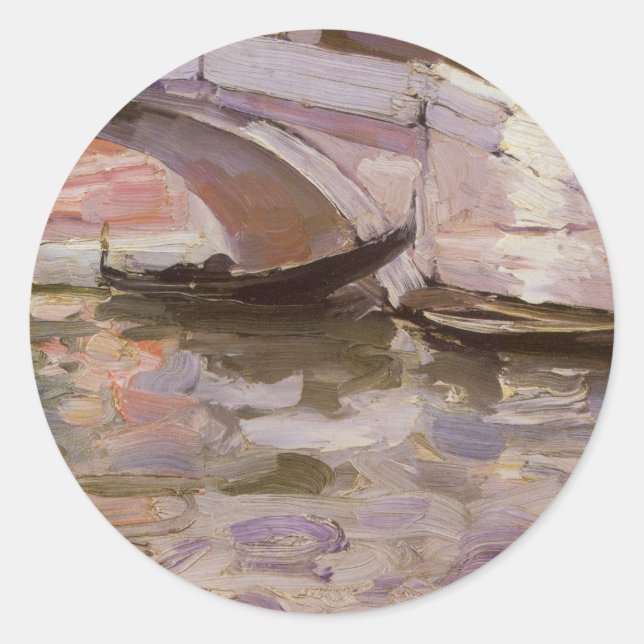 Adesivo Redondo Gondolas por John Singer Sargent, Impressionismo A (Frente)