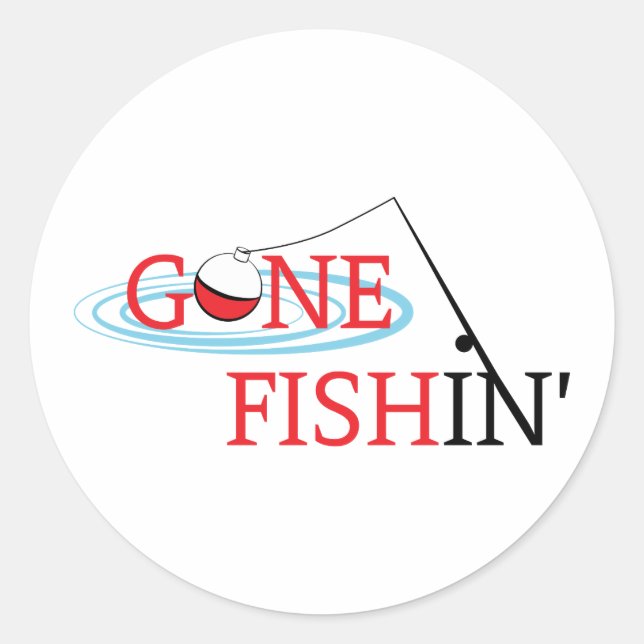Adesivo Redondo Gone Fishin (Frente)