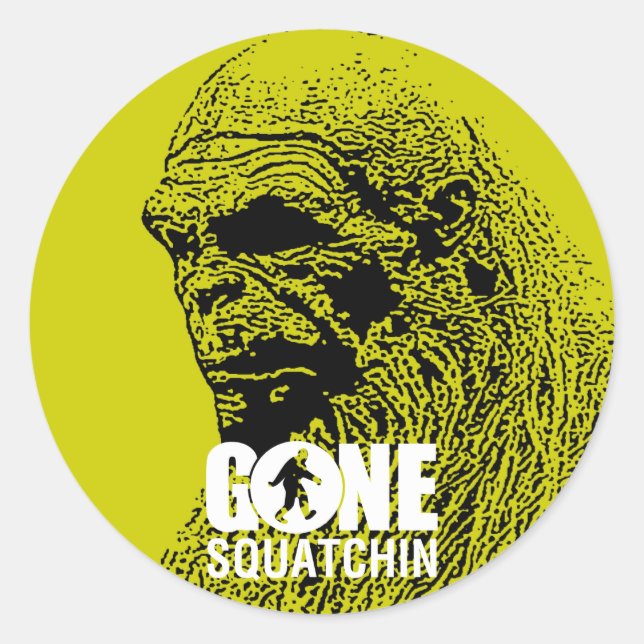 Adesivo Redondo Gone Squatchin (Frente)