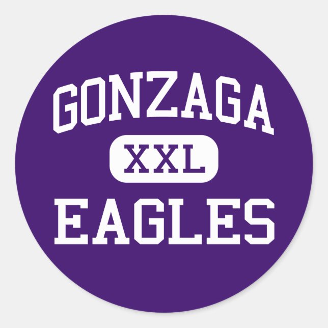 Adesivo Redondo Gonzaga - Eagles - College - Washington (Frente)