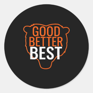 Adesivo Redondo Good Better Bear Outline Motivation