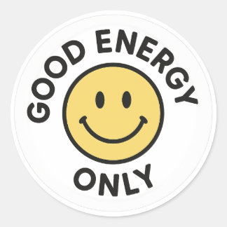 Adesivo Redondo Good Energy Only Cute Similey Sticker