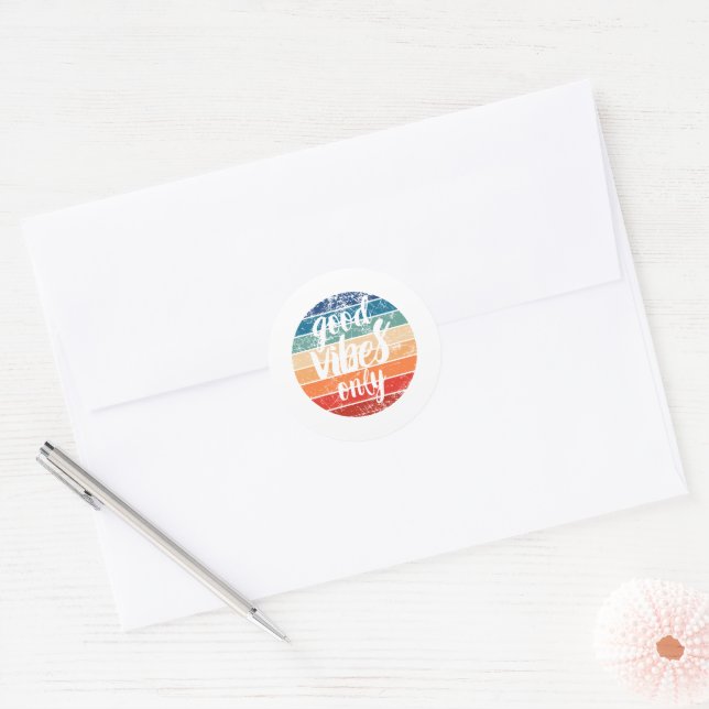 Adesivo Redondo Good Vibes Only (Envelope)
