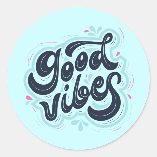 Adesivo Redondo Good Vibes Sticker (Frente)