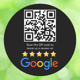 Adesivo Redondo Google Review QR Code Scan Me