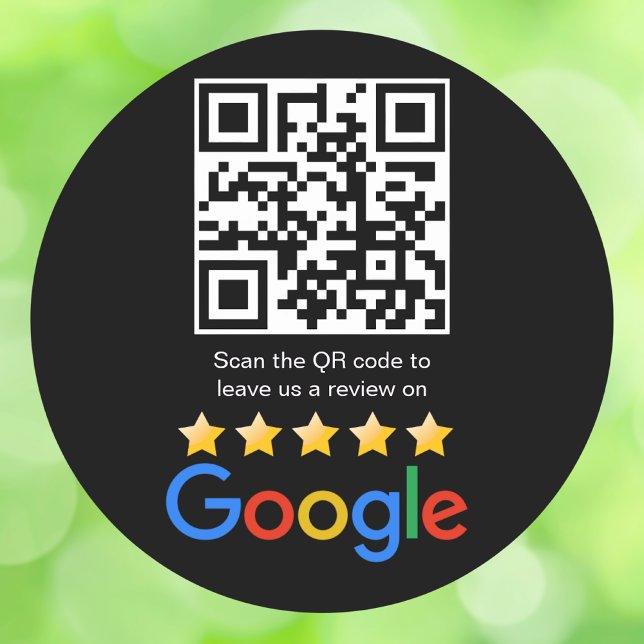 Adesivo Redondo Google Review QR Code Scan Me (Criador carregado)
