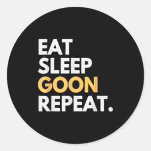 Adesivo Redondo Gooner Meme Engraçado Gooning Comer Dormir Goon Re