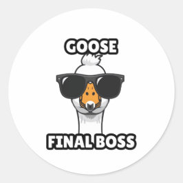 Adesivo Redondo Goose Final Boss Funny Sticker