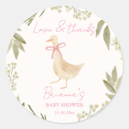 Adesivo Redondo Goose nursery rhymes baby shower favor