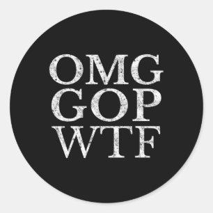 Adesivo Redondo Gop Wtf Anti Trump Republican T Shirt