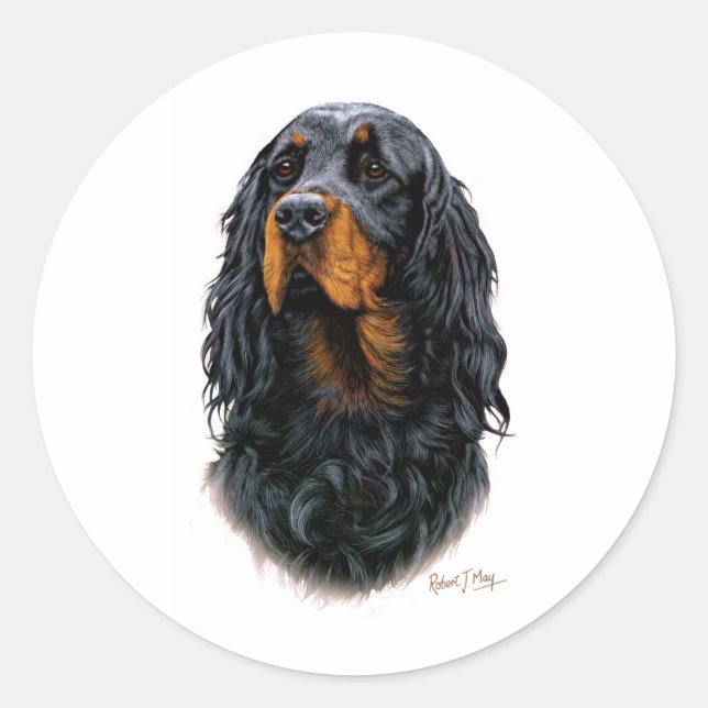 Adesivo Redondo Gordon Setter (Frente)