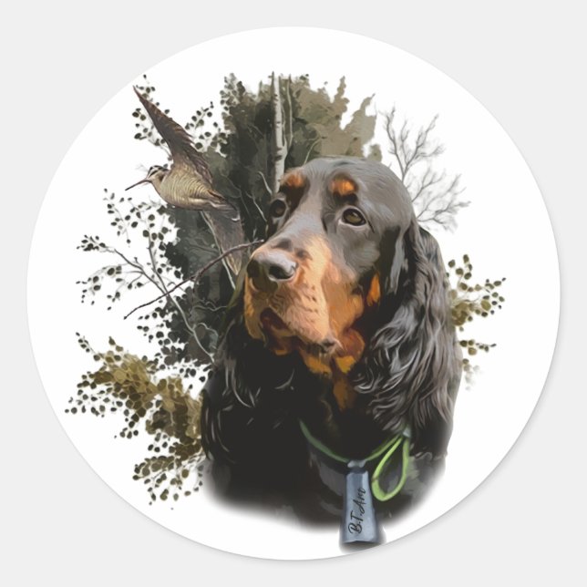 Adesivo Redondo Gordon Setter (Frente)