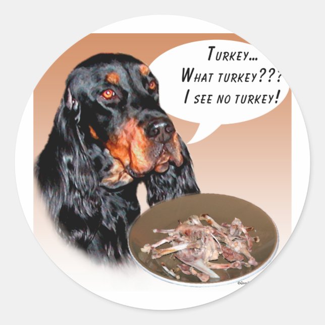 Adesivo Redondo Gordon Setter Turquia (Frente)