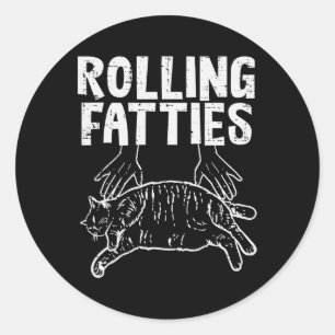 Adesivo Redondo Gorduras Rolando Gato Gato Engraçado Gatinhos Gati