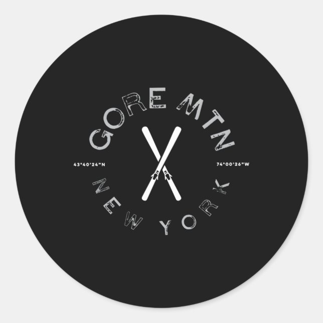 Adesivo Redondo Gore Mountain Ny Ski (Frente)