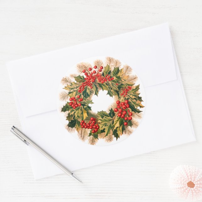 Adesivo Redondo Gorgeous Christmas stickers wreath (Envelope)