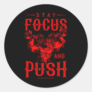 Adesivo Redondo Gorilla Beast Quote Workout Malhação Bodybuilding