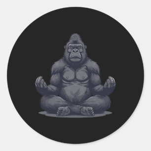 Adesivo Redondo Gorilla Yoga Relax Silverck Gorilla _1 