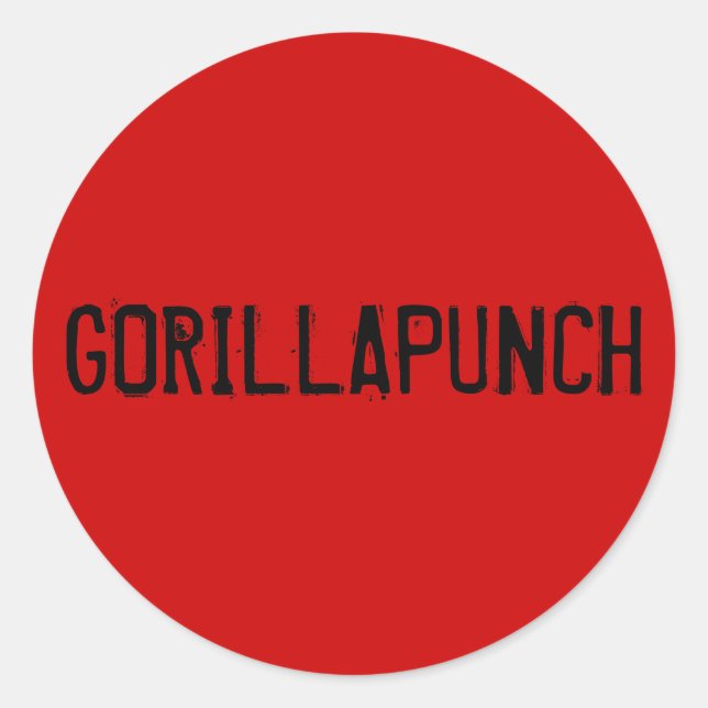 ADESIVO REDONDO GORILLAPUNCH STICKER RED (Frente)