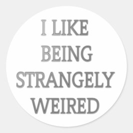 Adesivo Redondo Gosto De Ser Estranhamente Estranho: Design de tex