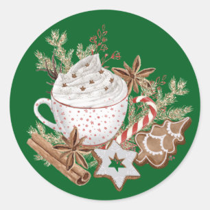 Adesivo Redondo Gostosuras de Natal Aconchegantes