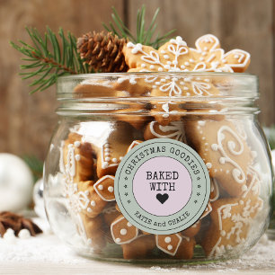 Adesivo Redondo Gostosuras de Natal Personalizadas Coração