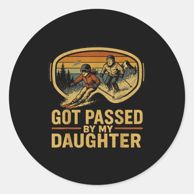 Adesivo Redondo Got Ped By My Daughter Funny Ski Goggles Mountain  (Frente)