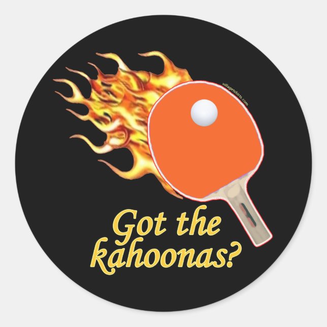Adesivo Redondo Got The Kahoonas Flaming Ping Pong (Frente)