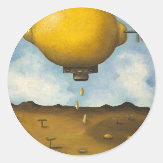 Adesivo Redondo Gotas de limão (Frente)
