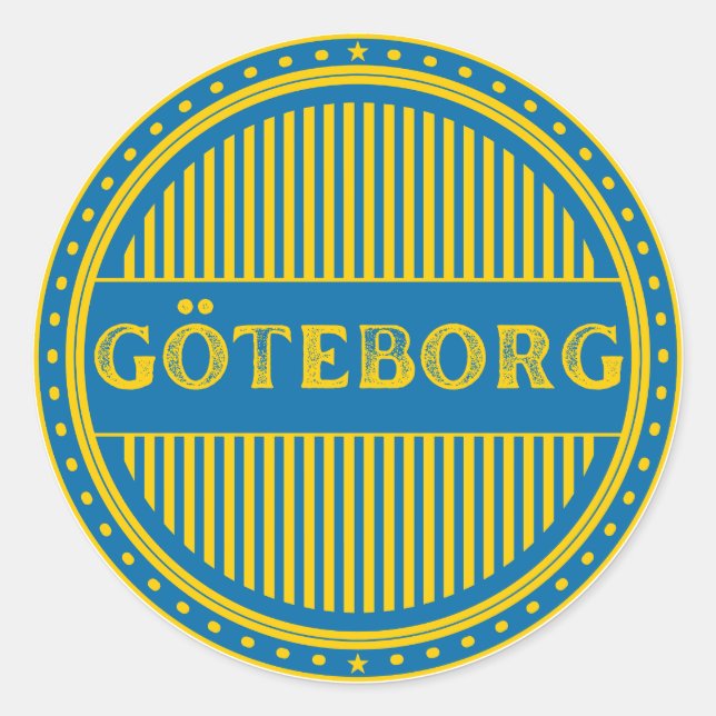 Adesivo Redondo Göteborg City Pride Emblem – Swedish Identity (Frente)
