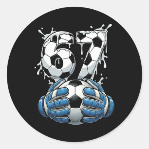 Adesivo Redondo Gotejamento de Futebol Número 67 Goleiro de Futebo