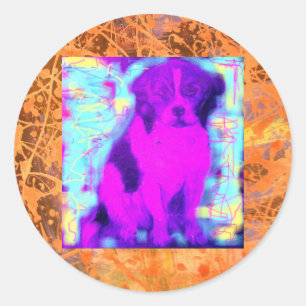 Adesivo Redondo gotejamento do cão do lebreiro