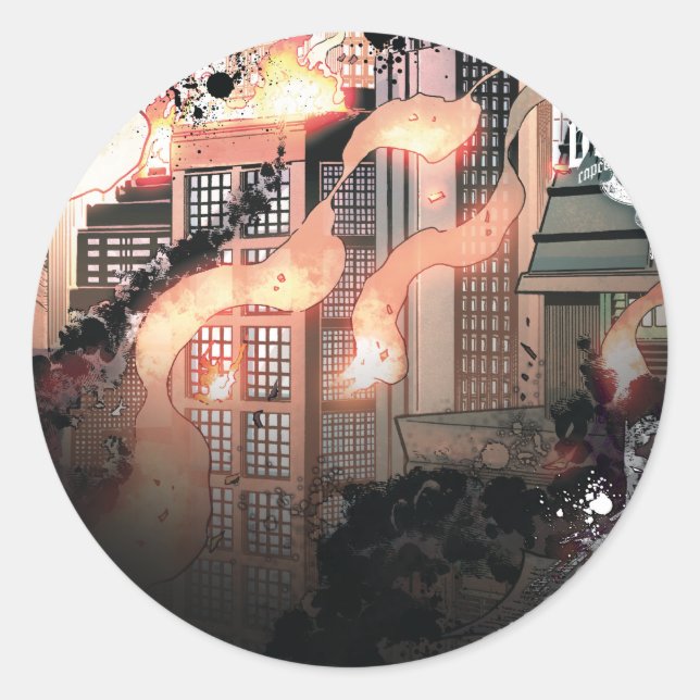 Adesivo Redondo Gotham Burning (Frente)