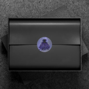 Adesivo Redondo Gothic Fairy Indigo Gown   Meia-noite Roxo Sheen