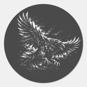 Adesivo Redondo Gothic Raven – por BurnsInHell
