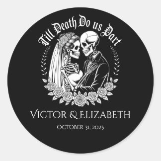 Adesivo Redondo Gothic Till Death Do Us Part Wedding