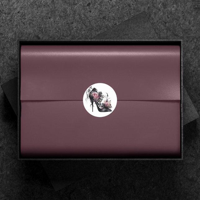 Adesivo Redondo Gothic Vogue | Rosa de Moda de Pastel Mudada Stile (Criador carregado)