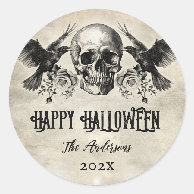 Adesivo Redondo Gótica rosa (Frente)