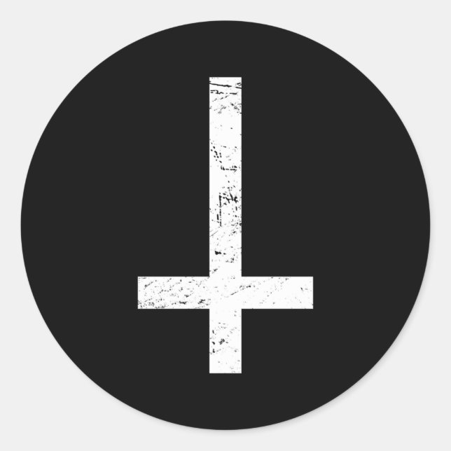 Adesivo Redondo Gótico Cruzado Invertido (Frente)