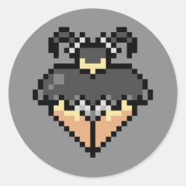 Adesivo Redondo Gótico de um pequeno viciado em saia preta