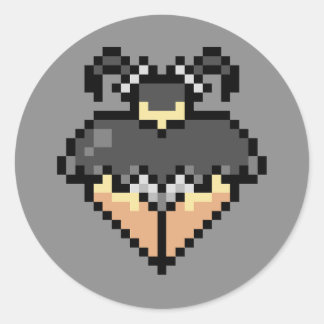 Adesivo Redondo Gótico de um pequeno viciado em saia preta