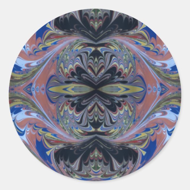 Adesivo Redondo Gótico divertido - Preto e Amarelo (Frente)