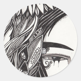 Adesivo Redondo Gótico Girl Stickers
