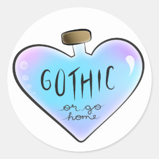 Adesivo Redondo Gótico ou Go Home Sticker (Roxo/Azul)