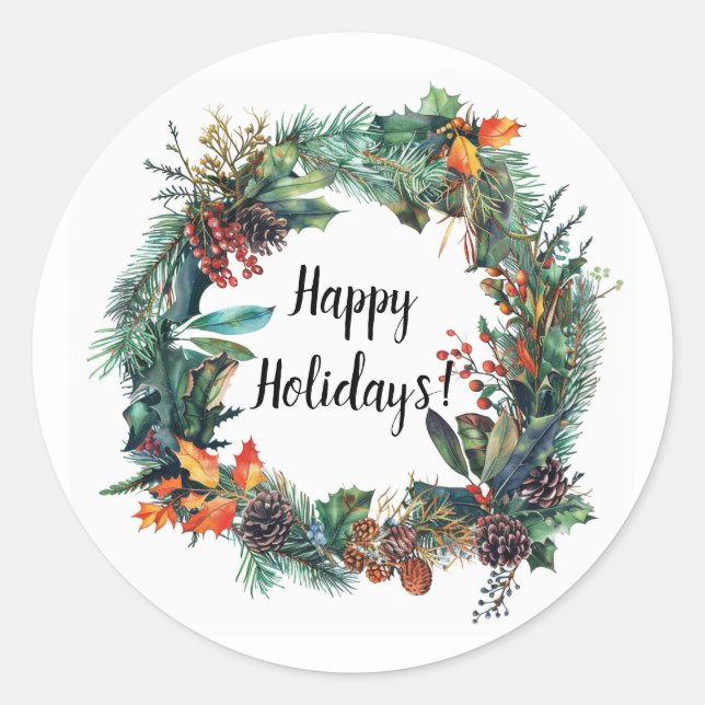 Adesivo Redondo Gótico, Pagan, Nórdico, Yule ou Natal (Frente)