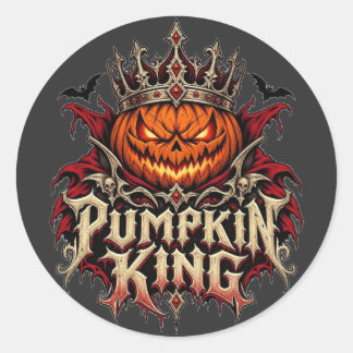 Adesivo Redondo Gótico Rei da Abóbora de Halloween