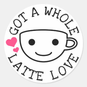 Adesivo Redondo Gotta Latte Love